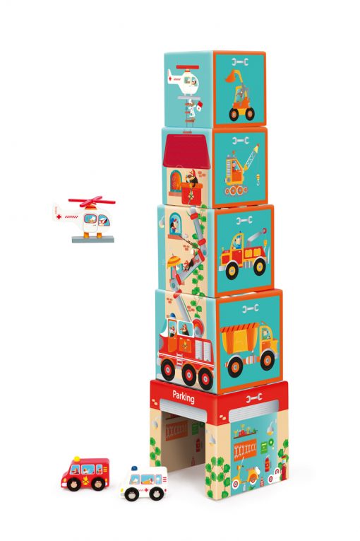 Scratch Build and Play - Stacking Tower - On the Road - 1 year old