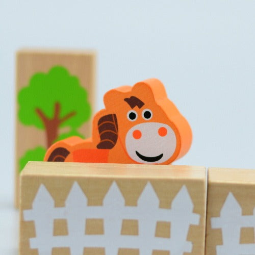 50pcs Farm Wooden Building Block Set for 12 months old plus
