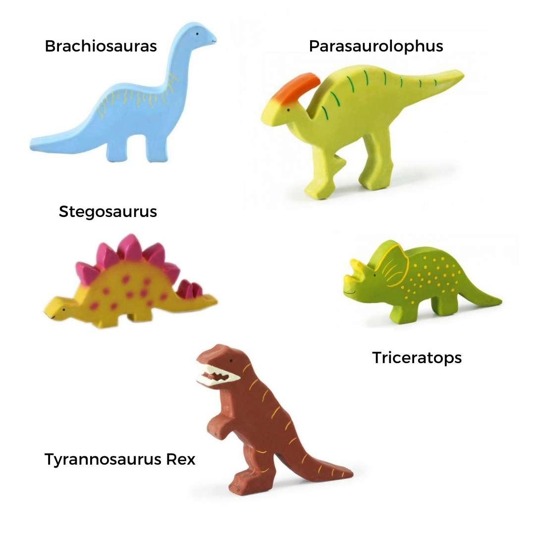 Baby Tyrannosaurus Rex (T-Rex) Dinosaur Natural Rubber Toy & Teether for 1 year old