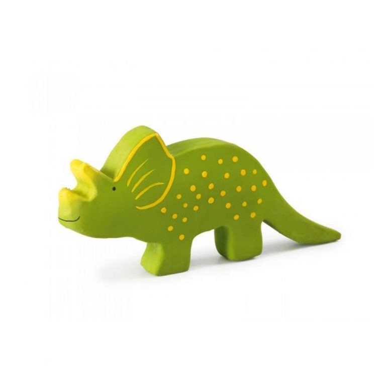 Baby Triceratops Dinosaur Natural Rubber Toy & Teether for 1 year old