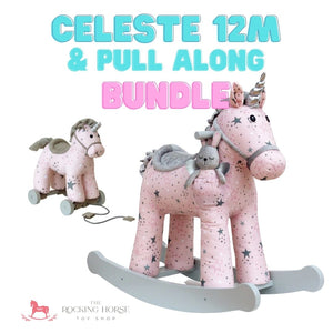 Celeste & Fae Rocking Unicorn (12 months +) & Celeste Pull Along Bundle by Little Bird Told Me