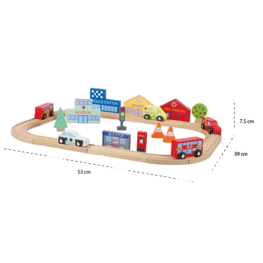 Emergency Services Road Track Vehicle Play Set for 3 years old