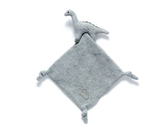 Knitted Organic Cotton Grey Diplodocus Dinosaur with Grey Blanket Comforter