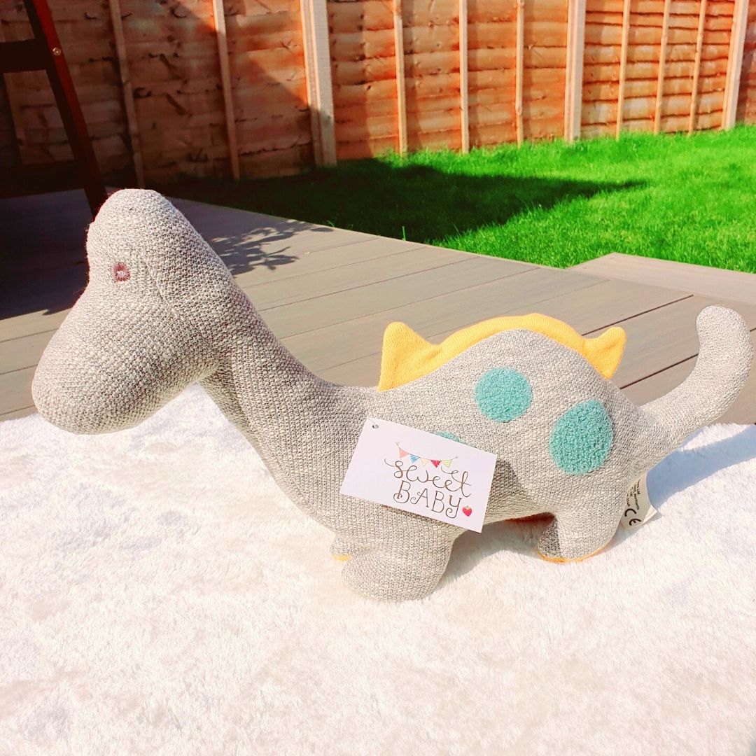 Organic Cotton Diplodocus Dinosaur Soft Toys Large - Grey
