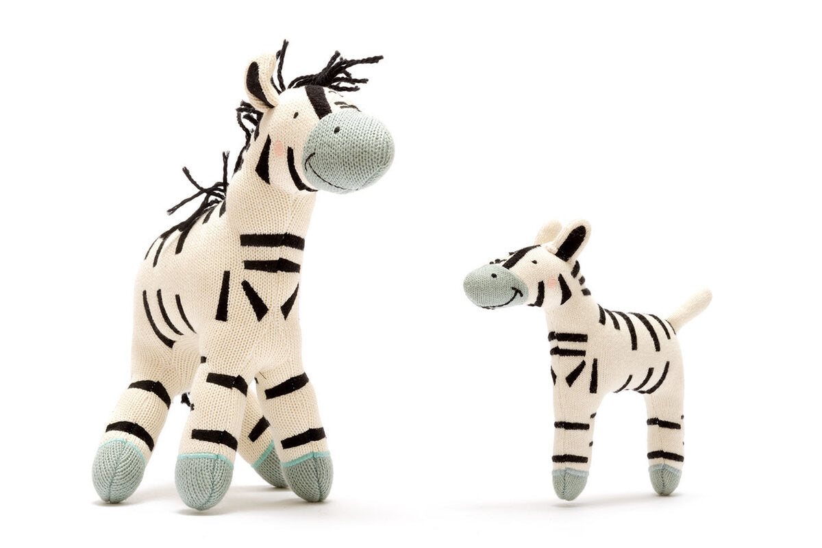 Organic Cotton Zebra Soft Toys Small
