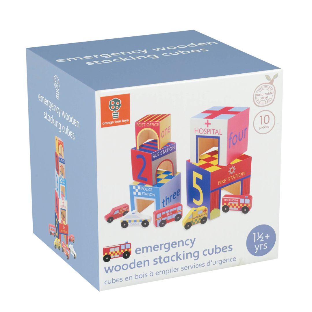 Emergency Services Wooden Stacking Cubes