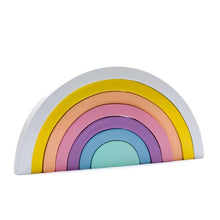 Fairtrade Wooden Rainbow Stacking Toy for 18 months old - Pastel colours