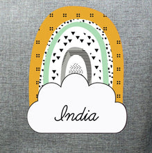 Personalised Mustard & Green Rainbow Storage Bag