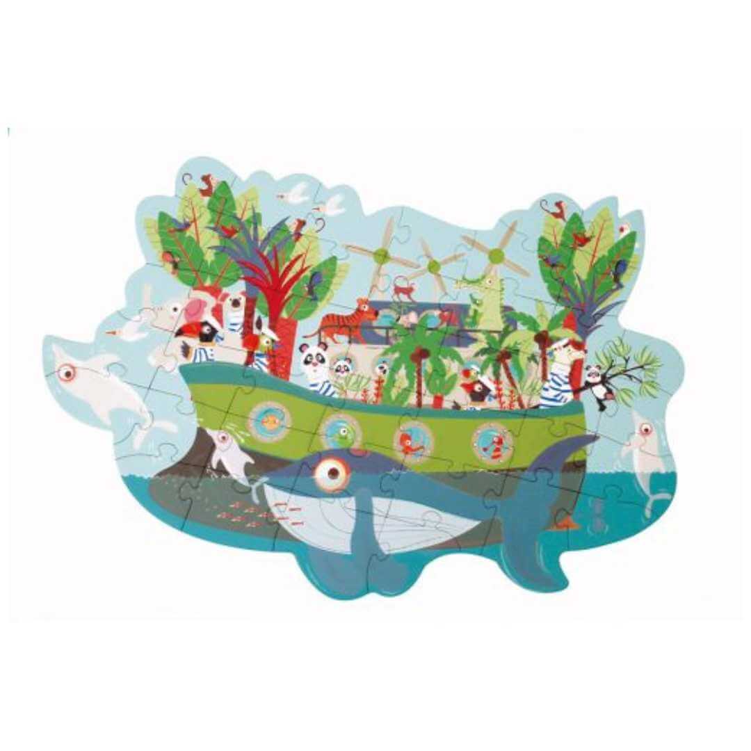 Scratch Contour Puzzle 40 pcs - Noah's Ark for 3 years old