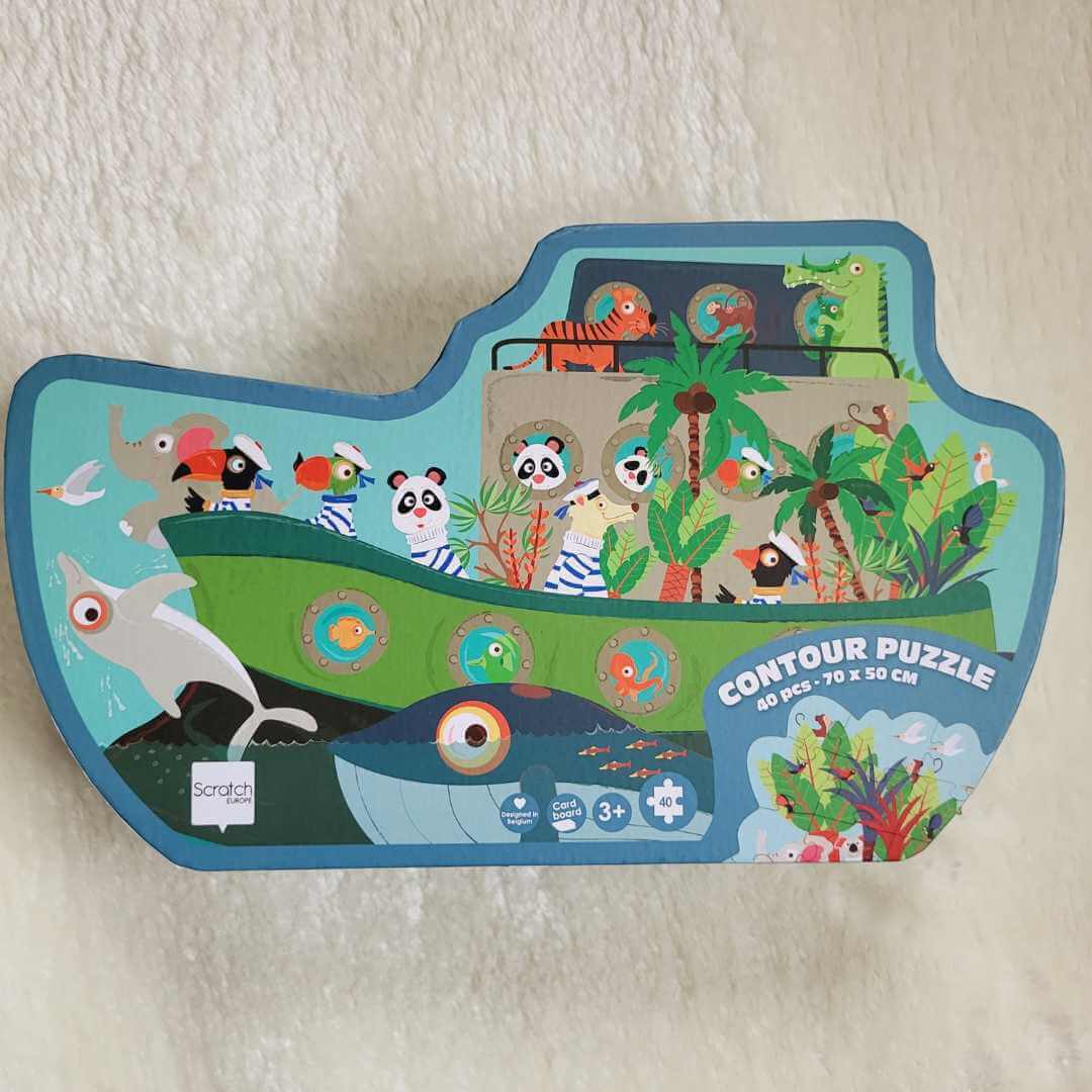 Scratch Contour Puzzle 40 pcs - Noah's Ark for 3 years old