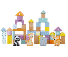 Wooden Building Blocks For Toddlers - 50pc Animal Wooden Toys For Toddlers