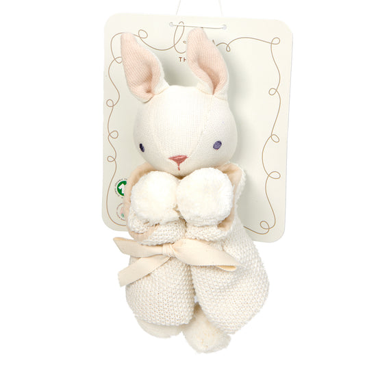 Baby Threads Cream Bunny Comforter - GOTS organic cotton - from birth