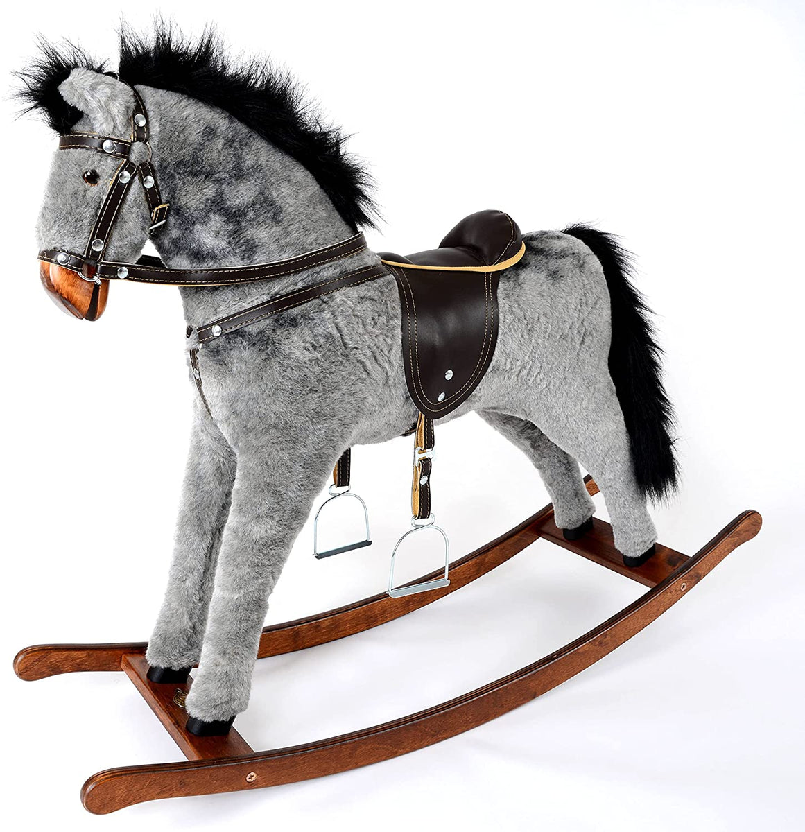 MJ Mark Wooden Rocking Horse - Titan Dapple Grey Rocking Horse for children