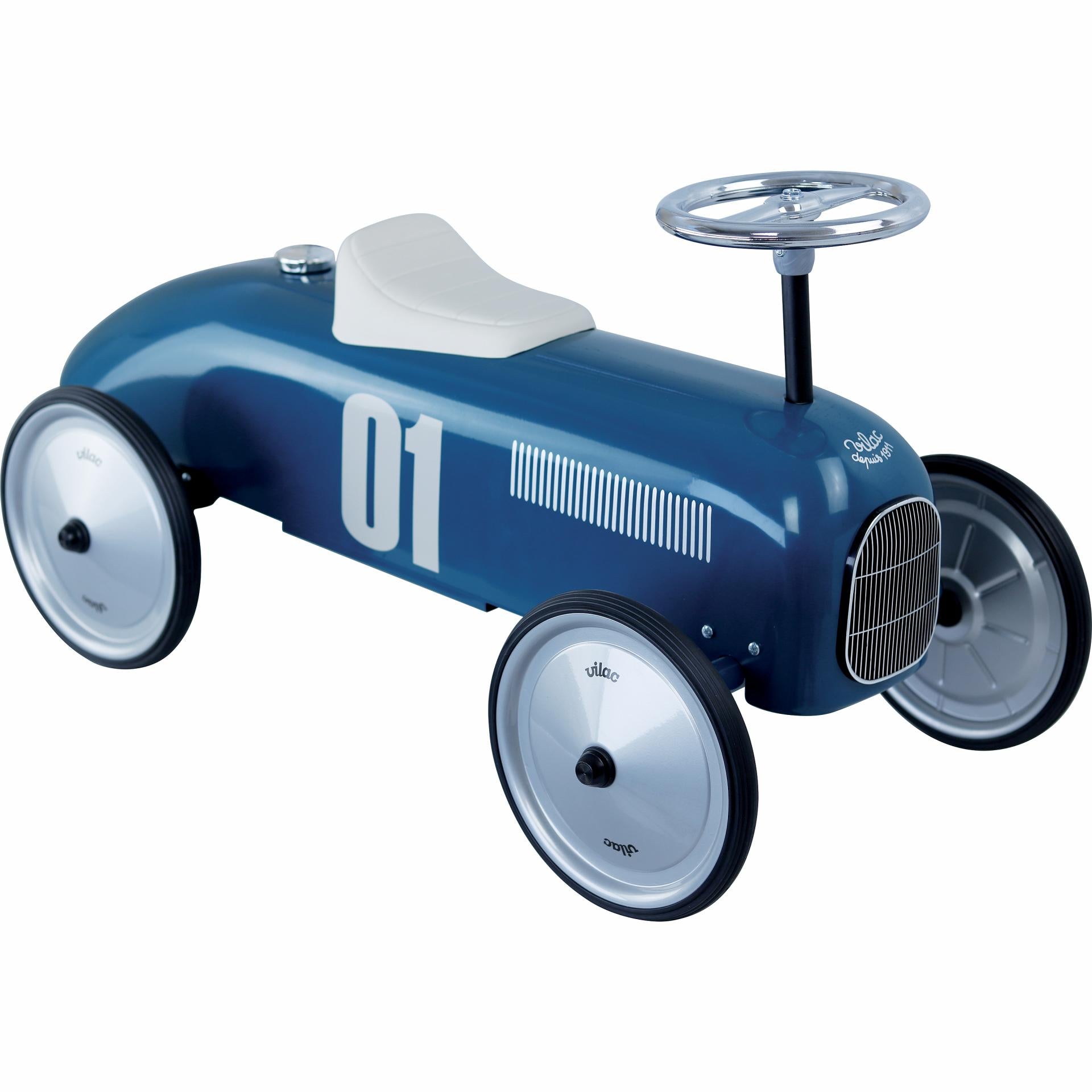 Classic Ride On Metal Car - Petrol Blue