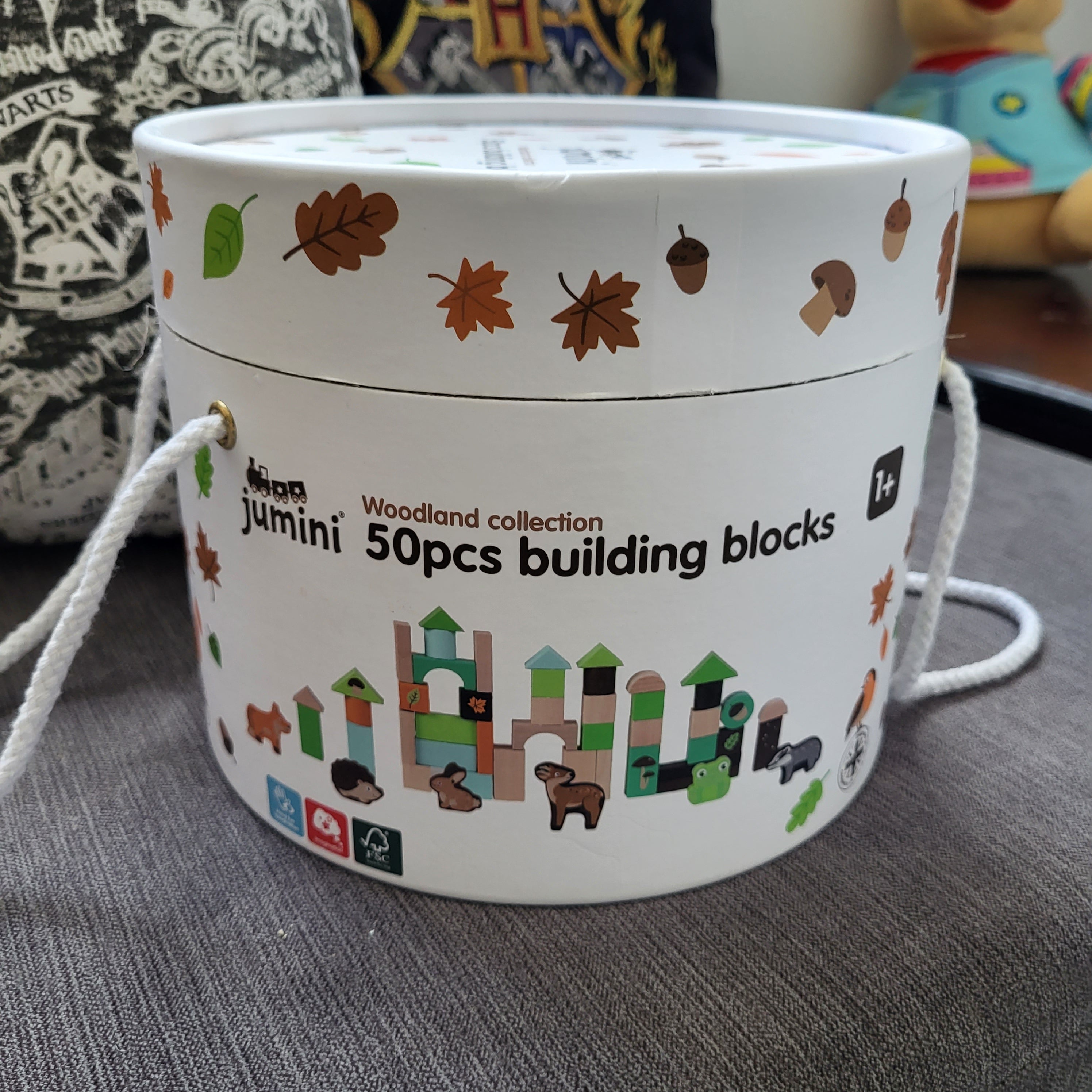 Woodland 50pcs Wooden Building Block Set for 1 year old