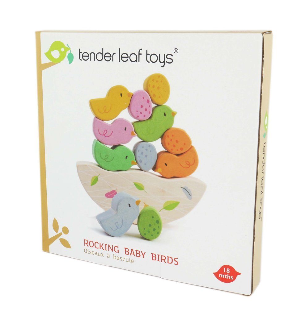 Rocking Baby Birds Wooden stacking toys for 18 months old