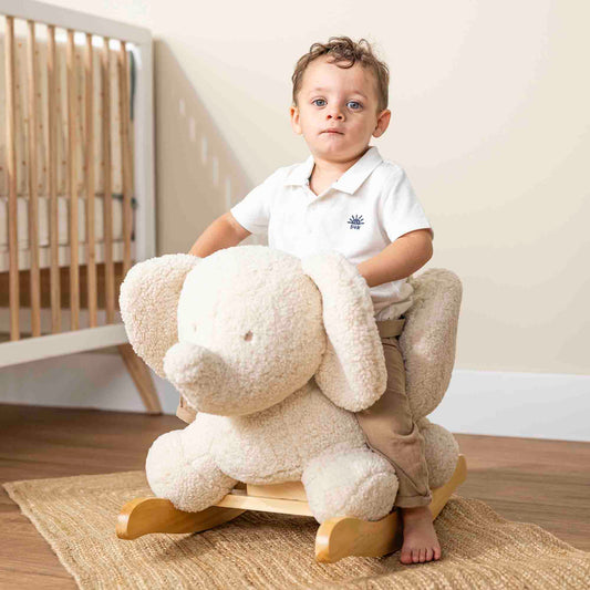 Nattou Ecru Elephant Teddy Rocking Animal