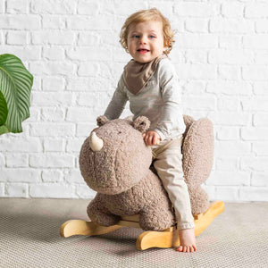 Nattou Taupe Rhino Teddy Rocking Animal