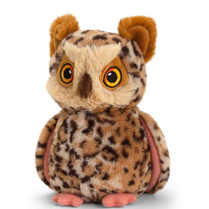 Eco-friendly Owl Soft Cuddly Toy 19cm Recycled Plastic