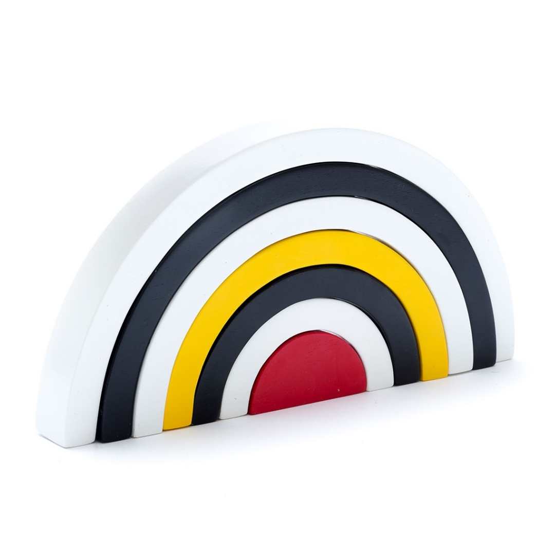 Fairtrade Wooden Rainbow Stacking Toy for 18 months old - Black and White