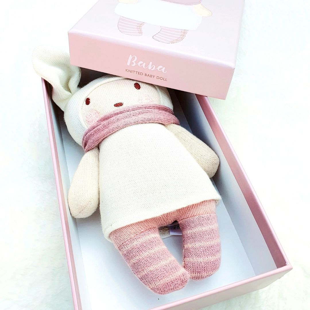 Baby Baba Knitted Doll Soft Toy in Gift Box