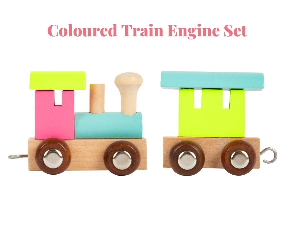 Coloured Wooden Train Letters – Personalised wooden name train
