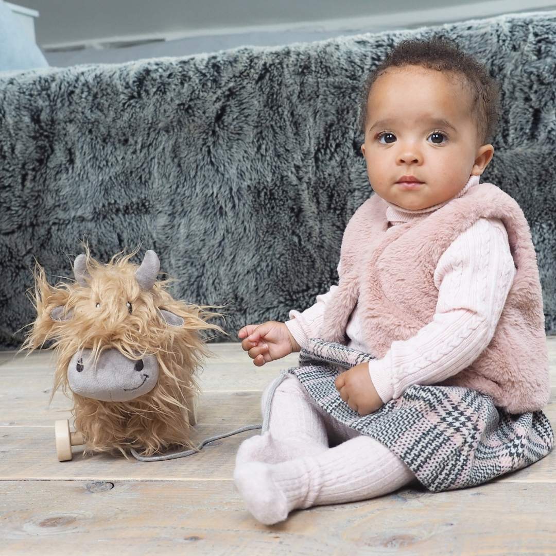 Hubert Pull Along Cow for 6 months old