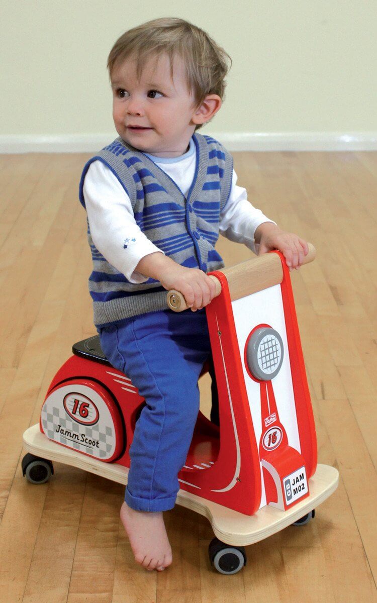 Jamm Scoot Ride On Scooter - Racing Red - can be personalised