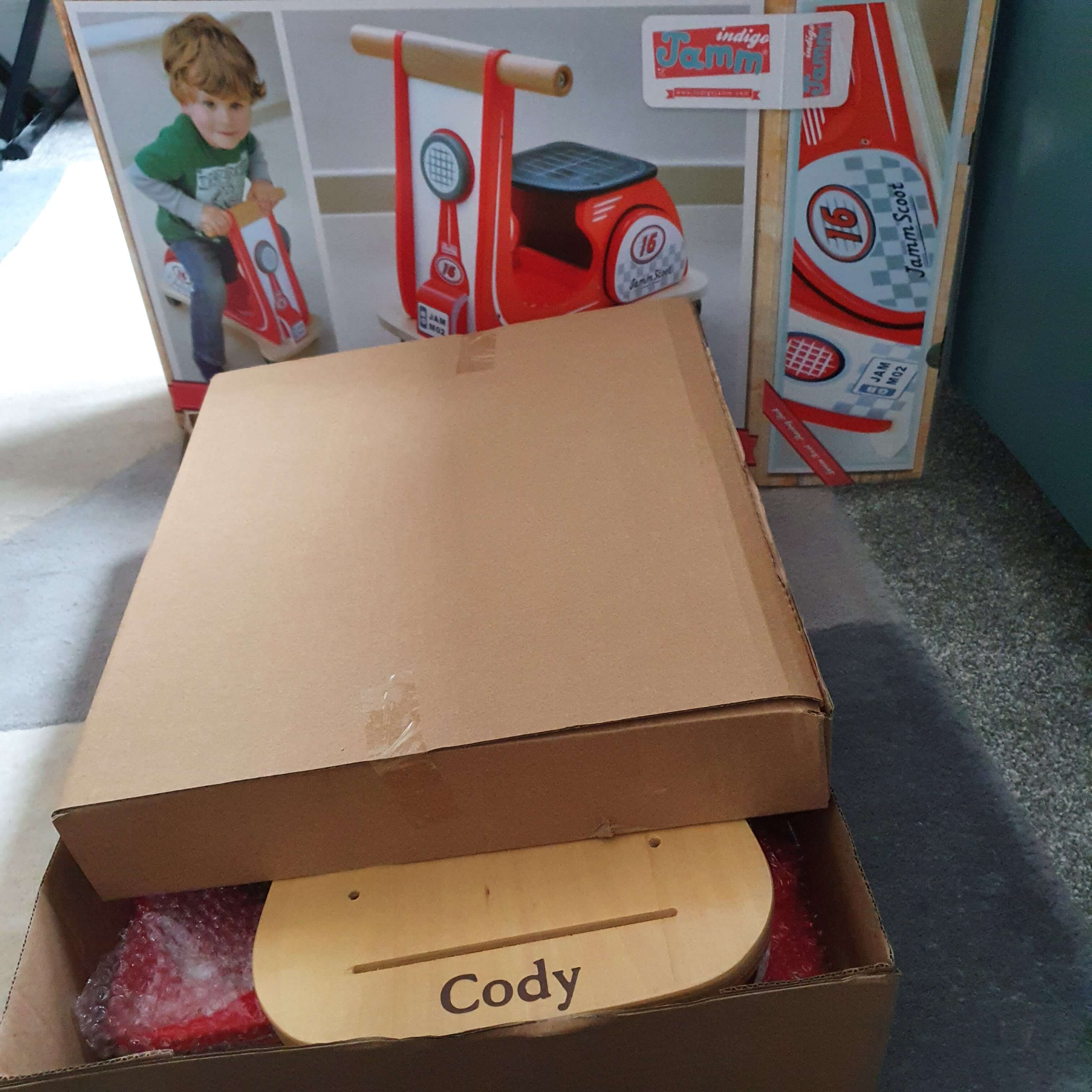 Jamm Scoot Ride On Scooter - Racing Red - can be personalised