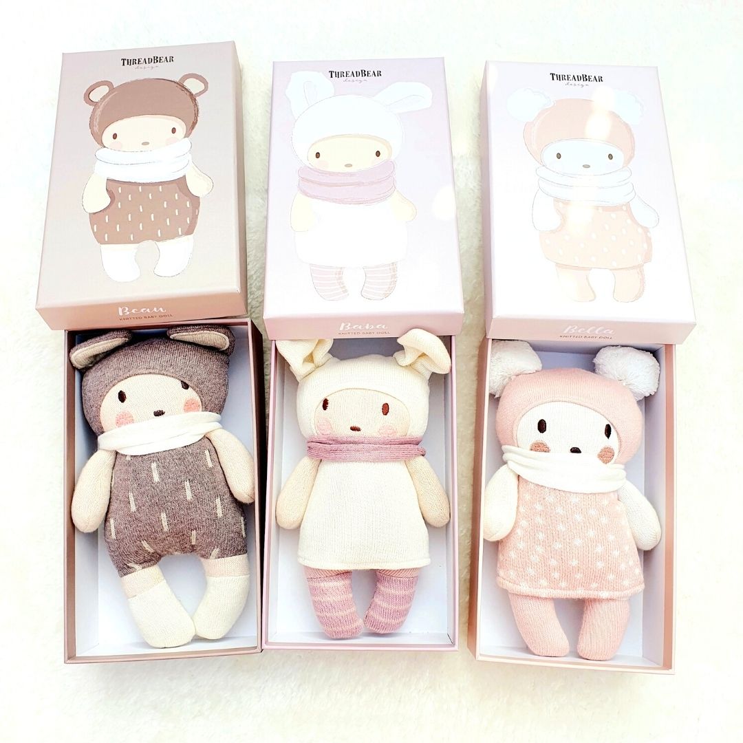 Baby Beau Knitted Doll Soft Toy in Gift Box