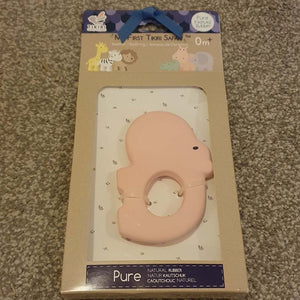 Hippo Natural Rubber Teether Ring Gift Boxed