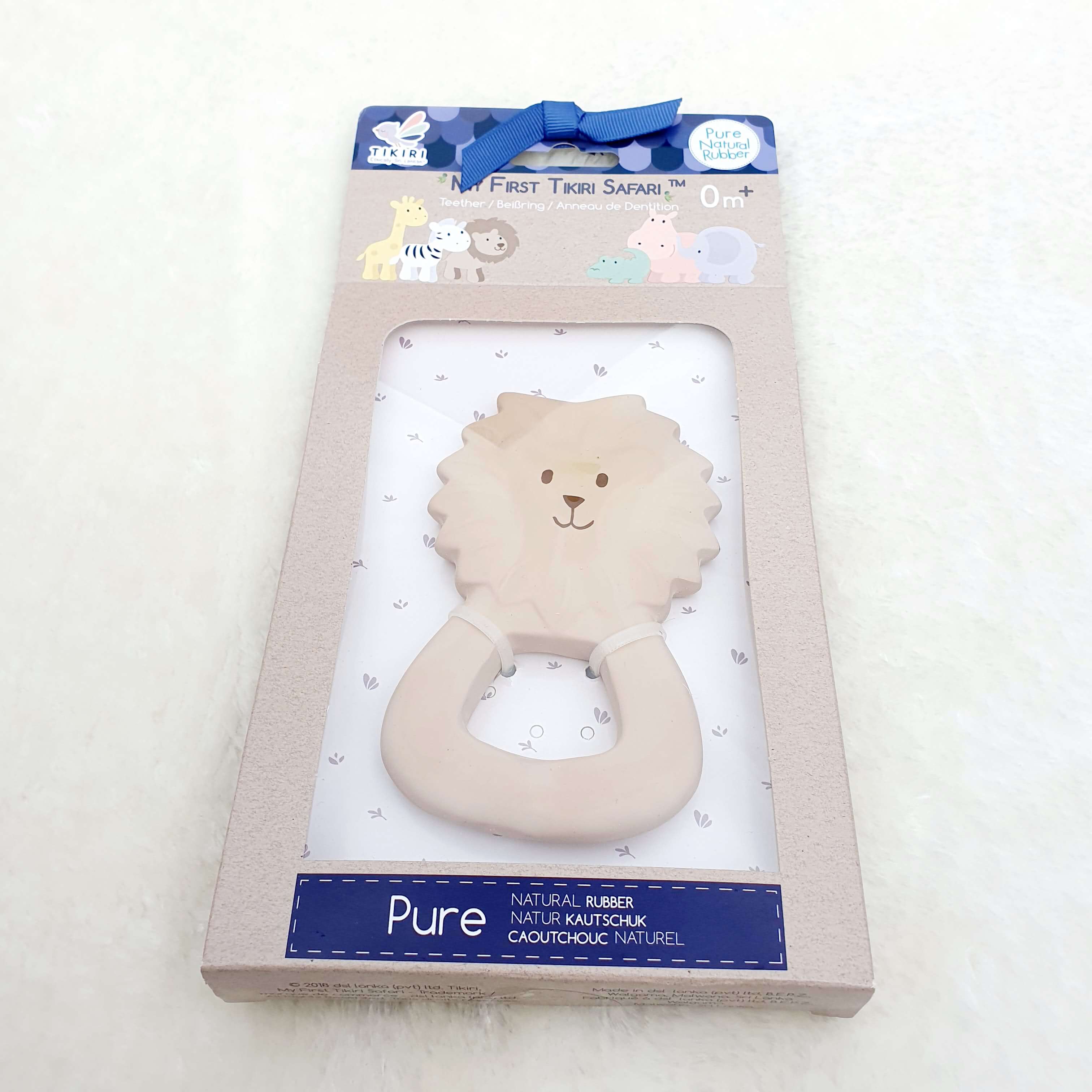 Lion Natural Rubber Teether Ring Gift Boxed