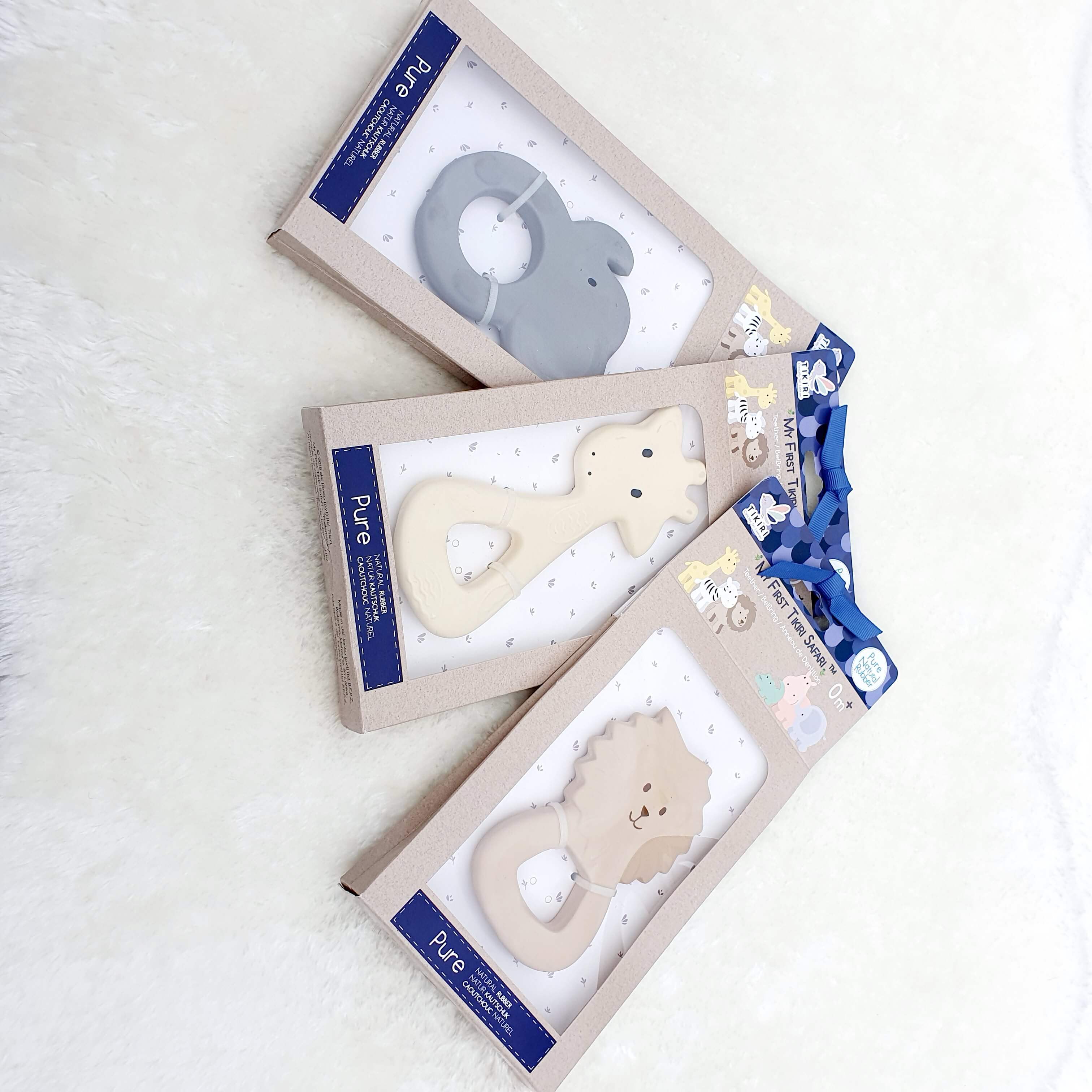 Hippo Natural Rubber Teether Ring Gift Boxed