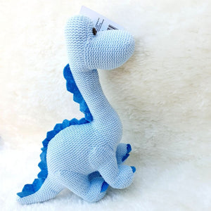 Organic Cotton Knitted Blue Elephant Soft Toy Baby Rattle