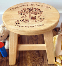 Personalised Childs Wooden Stool - Various Designs Available - Laser Engraved