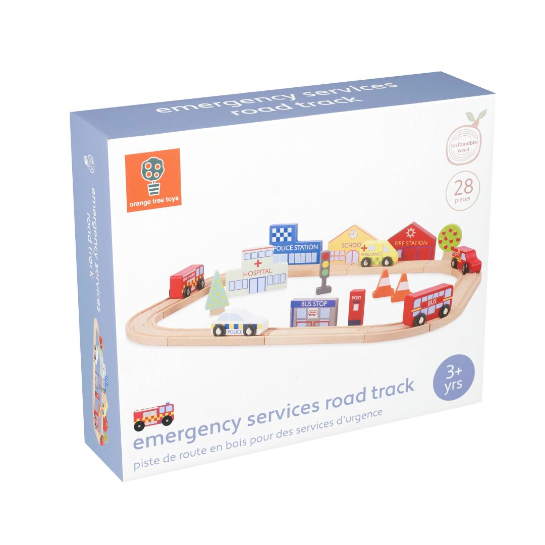 Emergency Services Road Track Vehicle Play Set for 3 years old