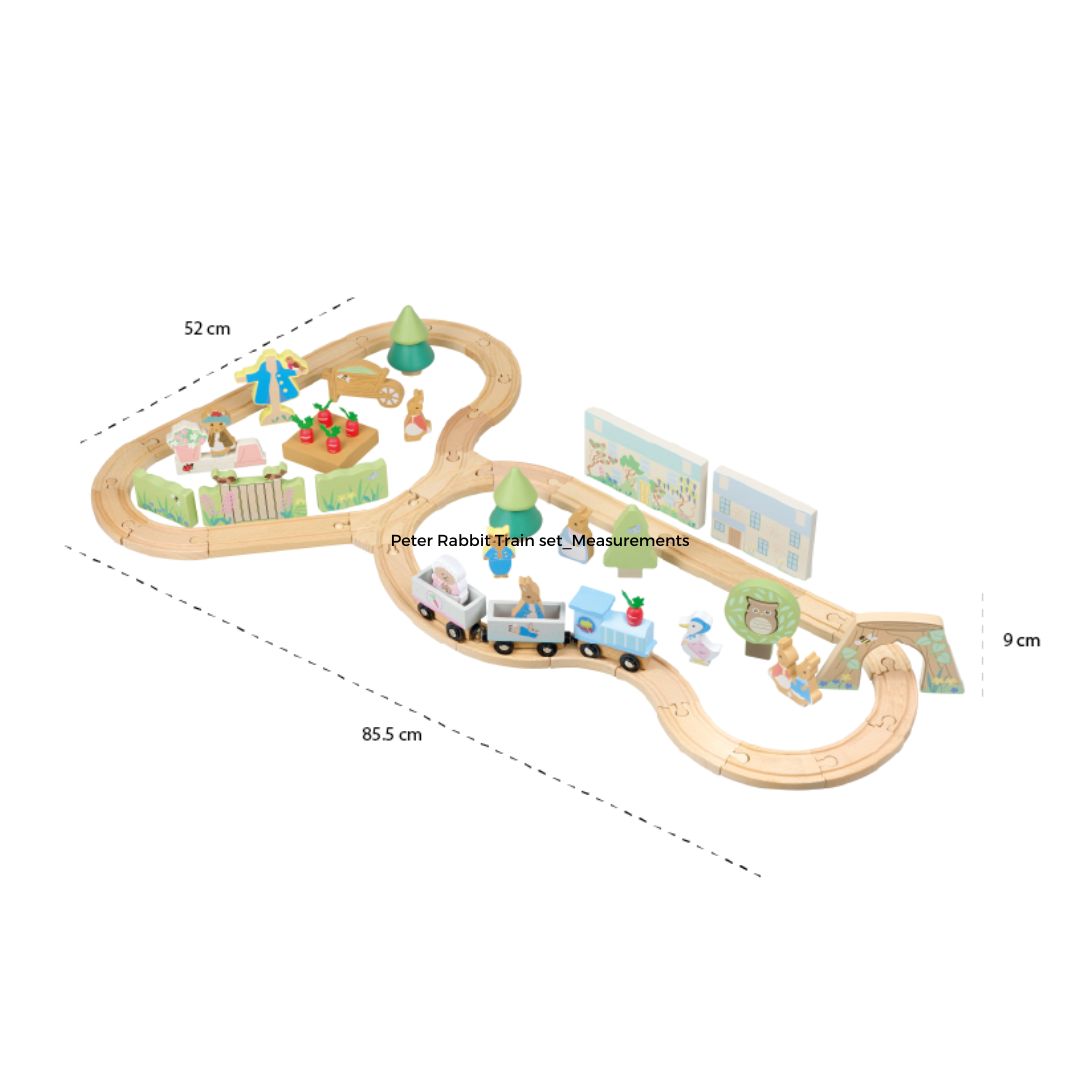 Peter Rabbit™ certified sustainably sourced wooden Train Track for 3 years old