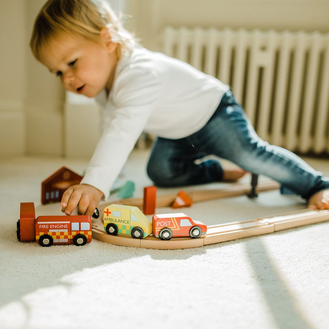 Emergency Services Road Track Vehicle Play Set for 3 years old