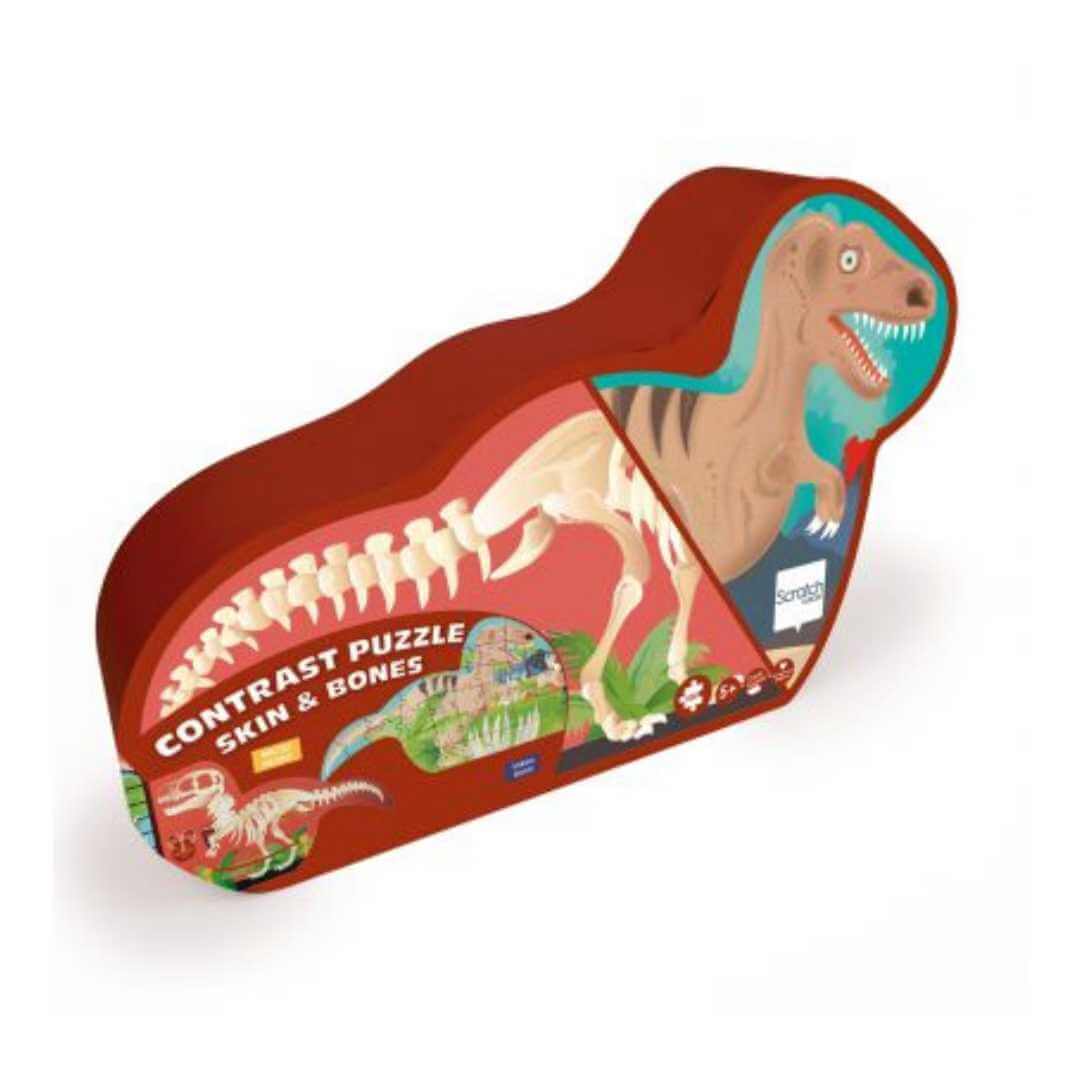 Scratch 2 Sided Puzzle 100pcs – DINO Skin & Bones - 5 yrs old