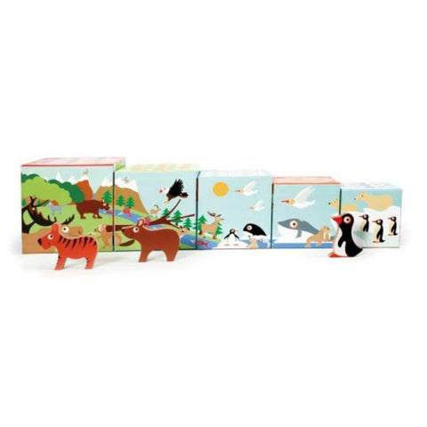 Scratch Build and Play - Stacking Tower - Animals of the World - 1 year old