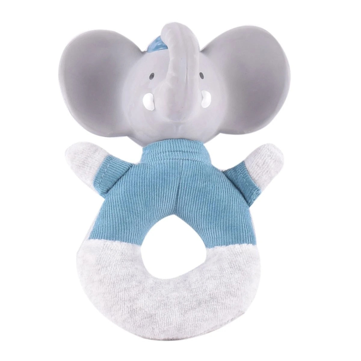 Alvin the Elephant Soft Rattle with Natural Rubber Head Teether