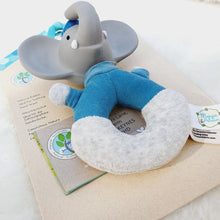Alvin the Elephant Soft Rattle with Natural Rubber Head Teether