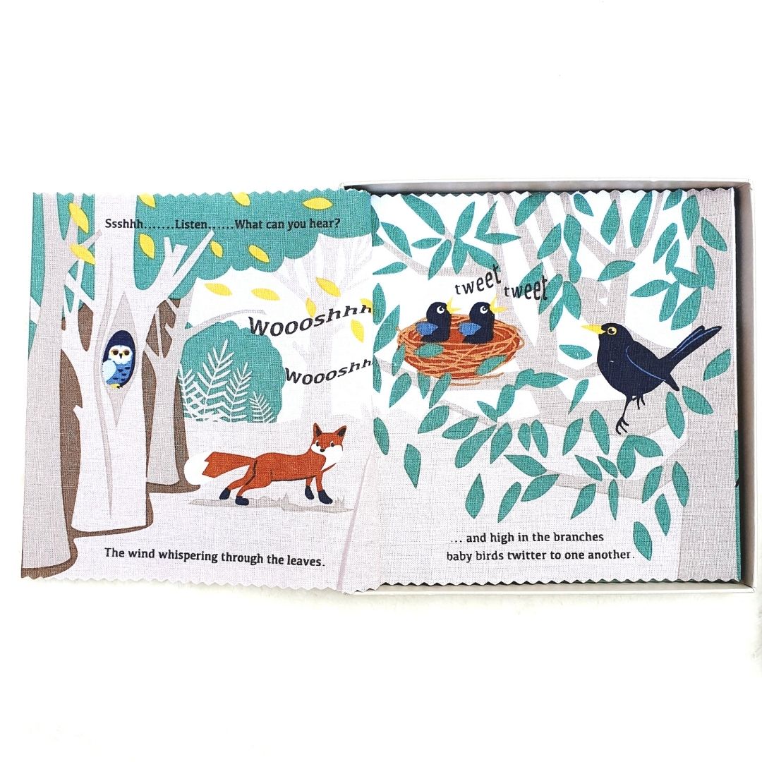 The Woodland Hush Rag Book in Gift Box