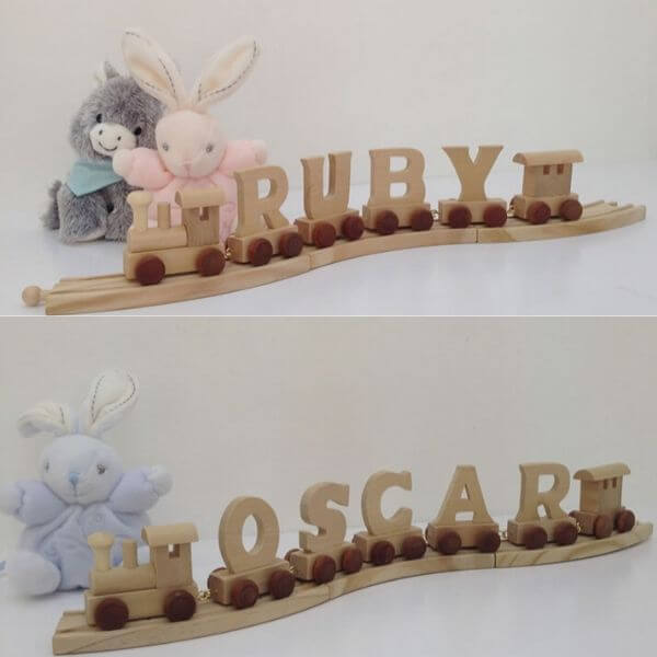 Wooden Train Letters & Engine Sets