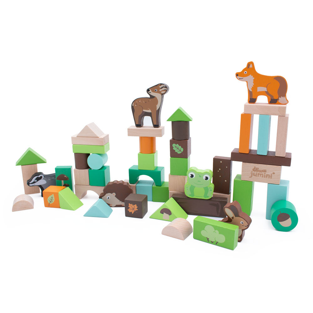 Woodland 50pcs Wooden Building Block Set for 1 year old