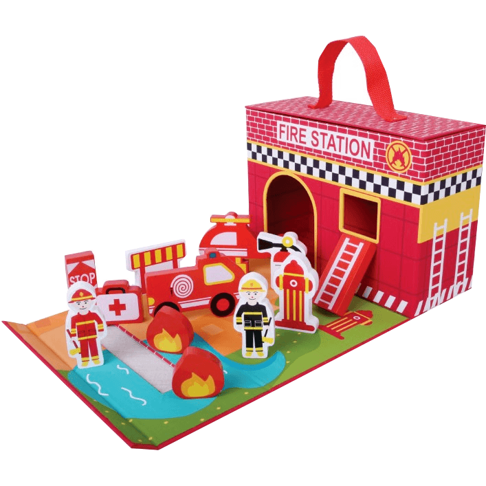 Kids wooden fire station hotsell