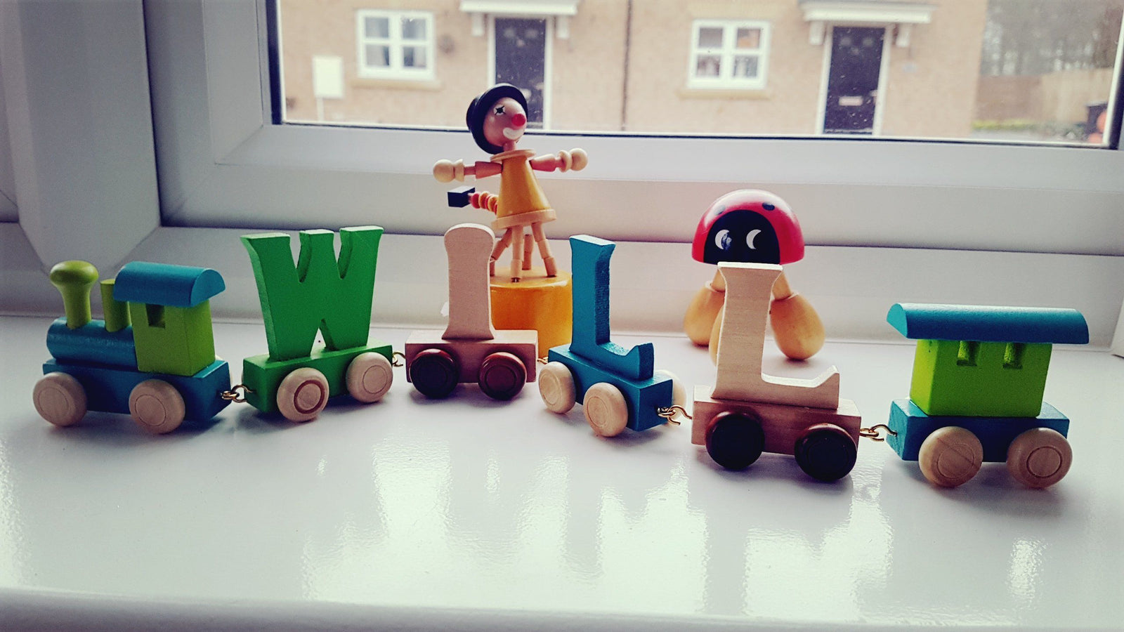 Coloured Wooden Train Letters – Personalised wooden name train